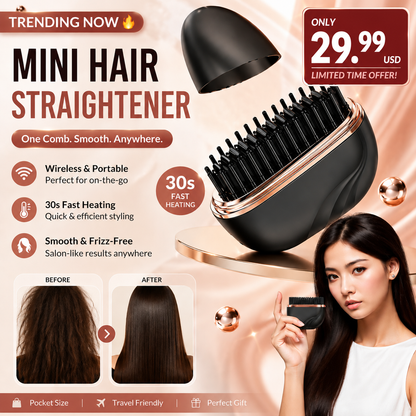New Mini Charging Hair Straightener Comb