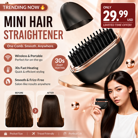 New Mini Charging Hair Straightener Comb