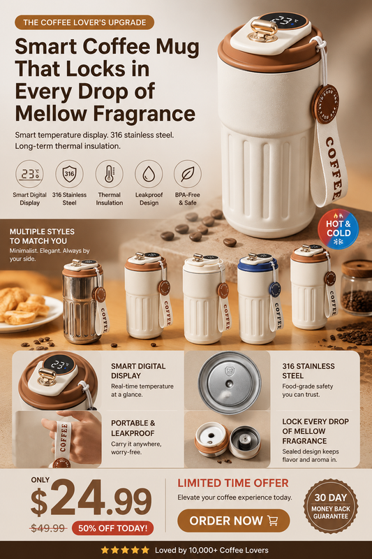 Smart Digital Thermal Bottle Portable Coffee Mug Stainless Steel Water Bottle In-Car Insulated Cup Keep Cold Vacuum Flasks 450ml